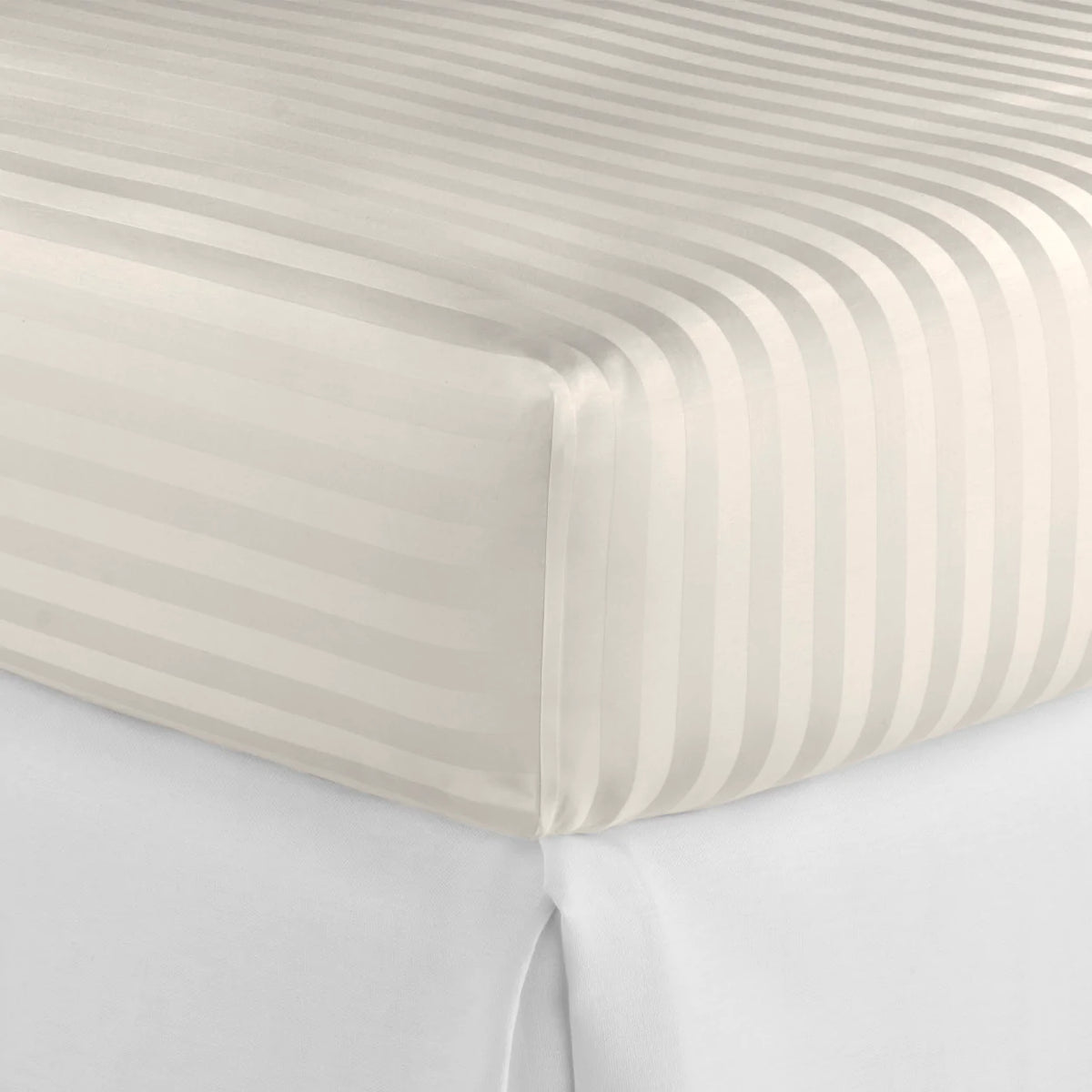 Peacock Alley Soprano Stripe Bedding Fitted Sheet Ivory Fine Linens