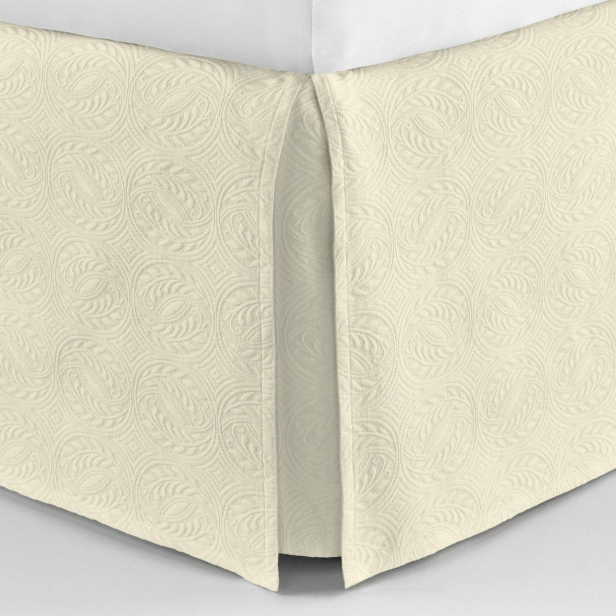 Peacock Alley Vienna Matelassé Tailored Bed Skirt Ivory Fine Linens
