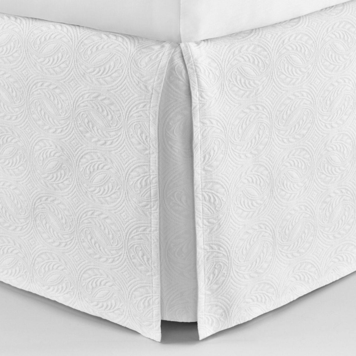 Peacock Alley Vienna Matelassé Tailored Bed Skirt White Fine Linens