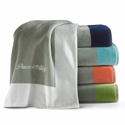 Peacock Alley Soleil Beach Towels Stack Navy Fine Linens