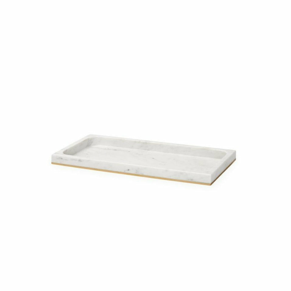Sferra Pietra Marble Bath Accessory - White-Gold