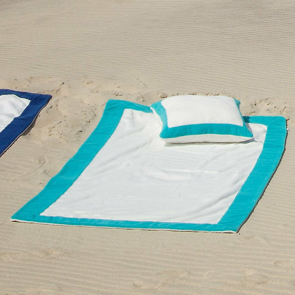 Abyss Habidecor Portofino Beach Towels and Pillows Lagoon Fine Linens