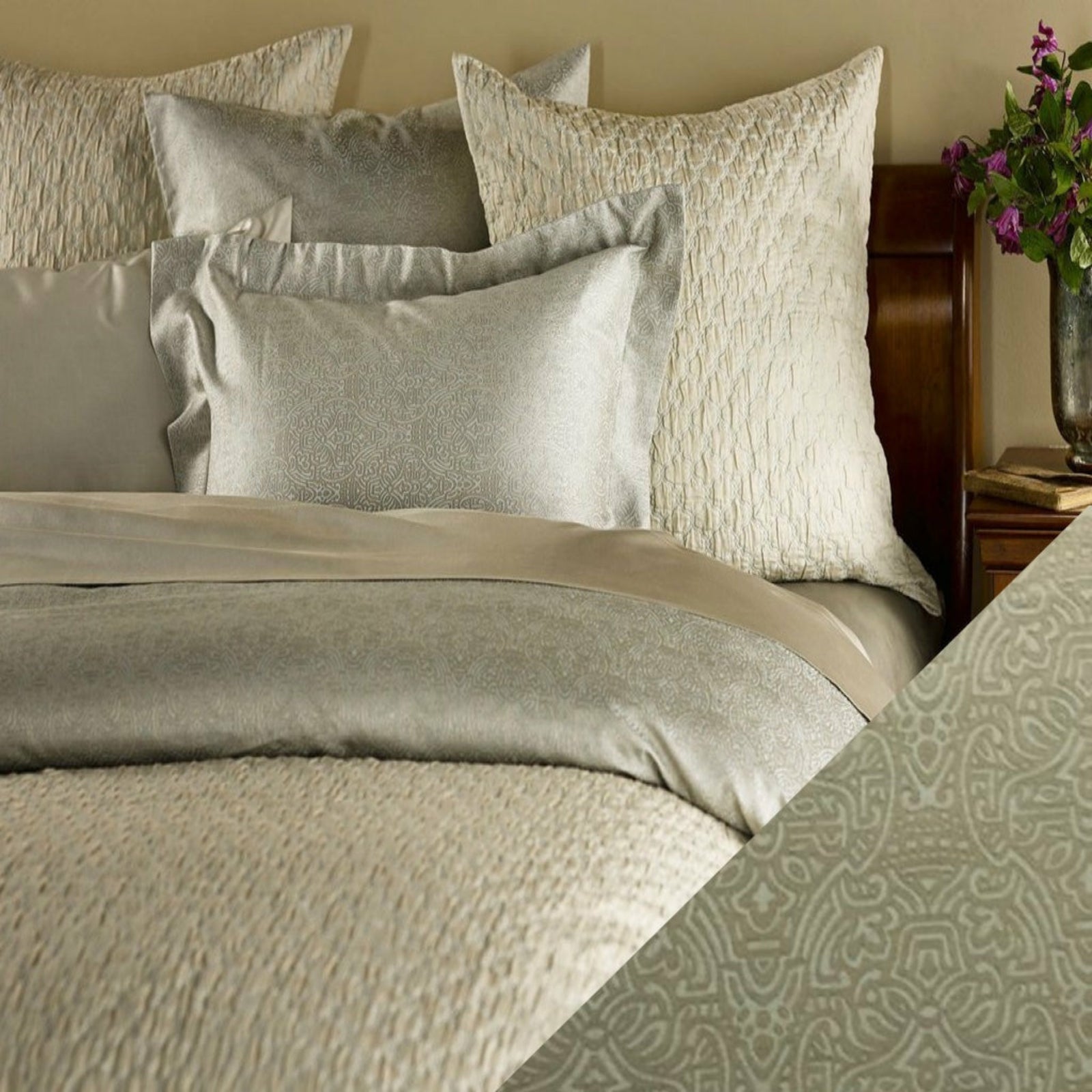 SDH Kara Bedding Main Golden Aqua Fine Linens