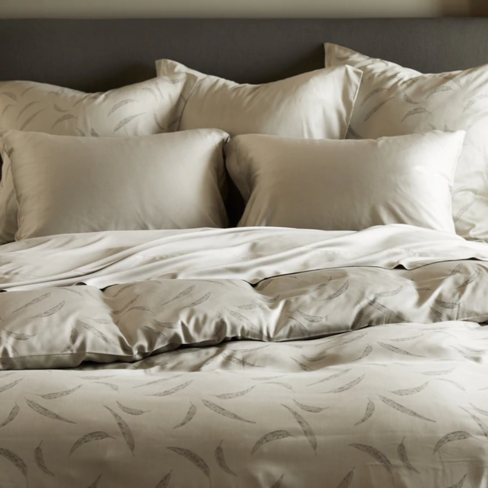 SDH Legna Dahlia Bedding Main Pewter Fine Linens