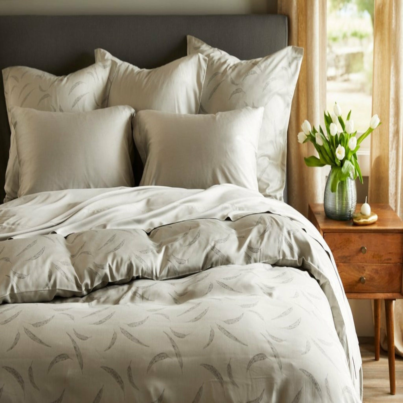 SDH Legna Willow Bedding Pewter Fine Linens