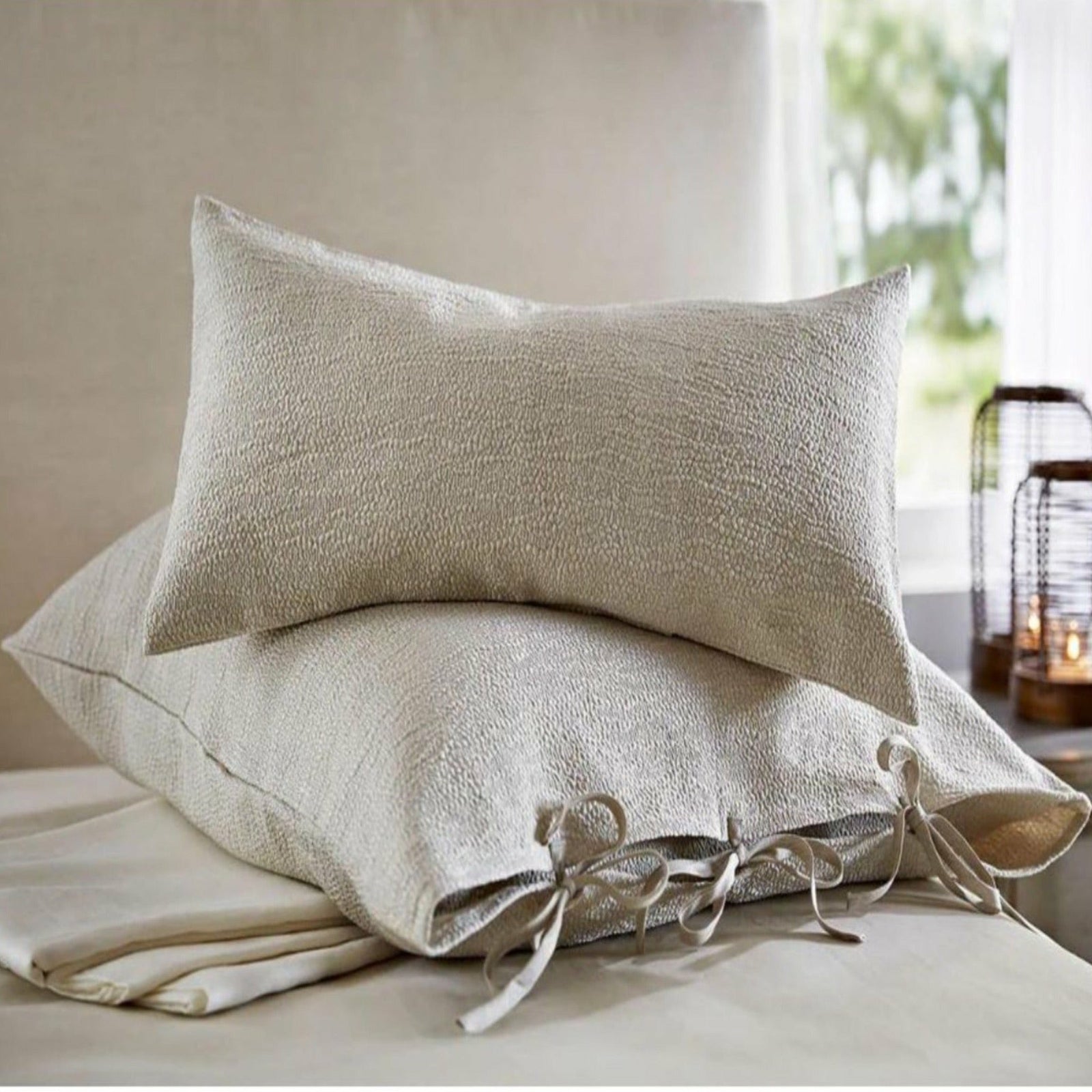 SDH Purists Sumi Platinum Bedding Natural Fine Linens