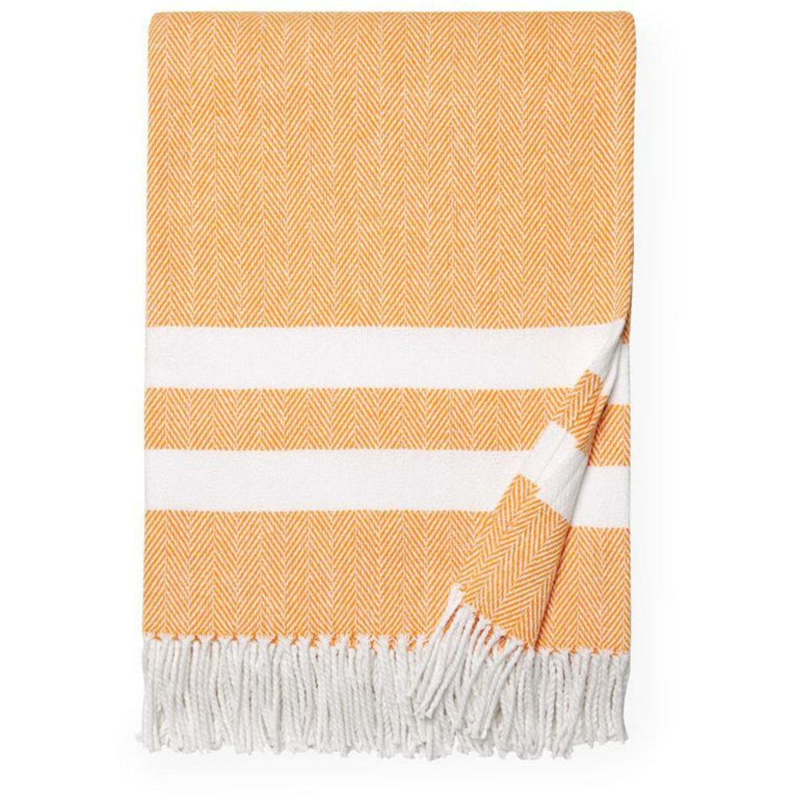 Sferra Aurora Throw Blanket Main Tangerine Fine Linens