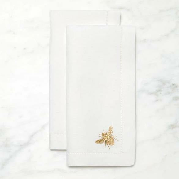 Sferra Bombo Dinner Napkins Compilation White Gold Silo Fine Linens