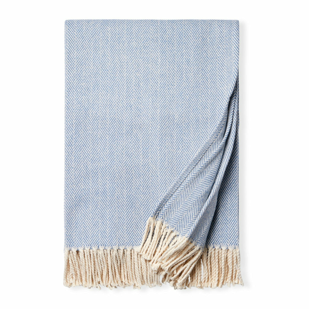 Sferra Celine Throw Blanket (Cadet) High End Throw Blankets