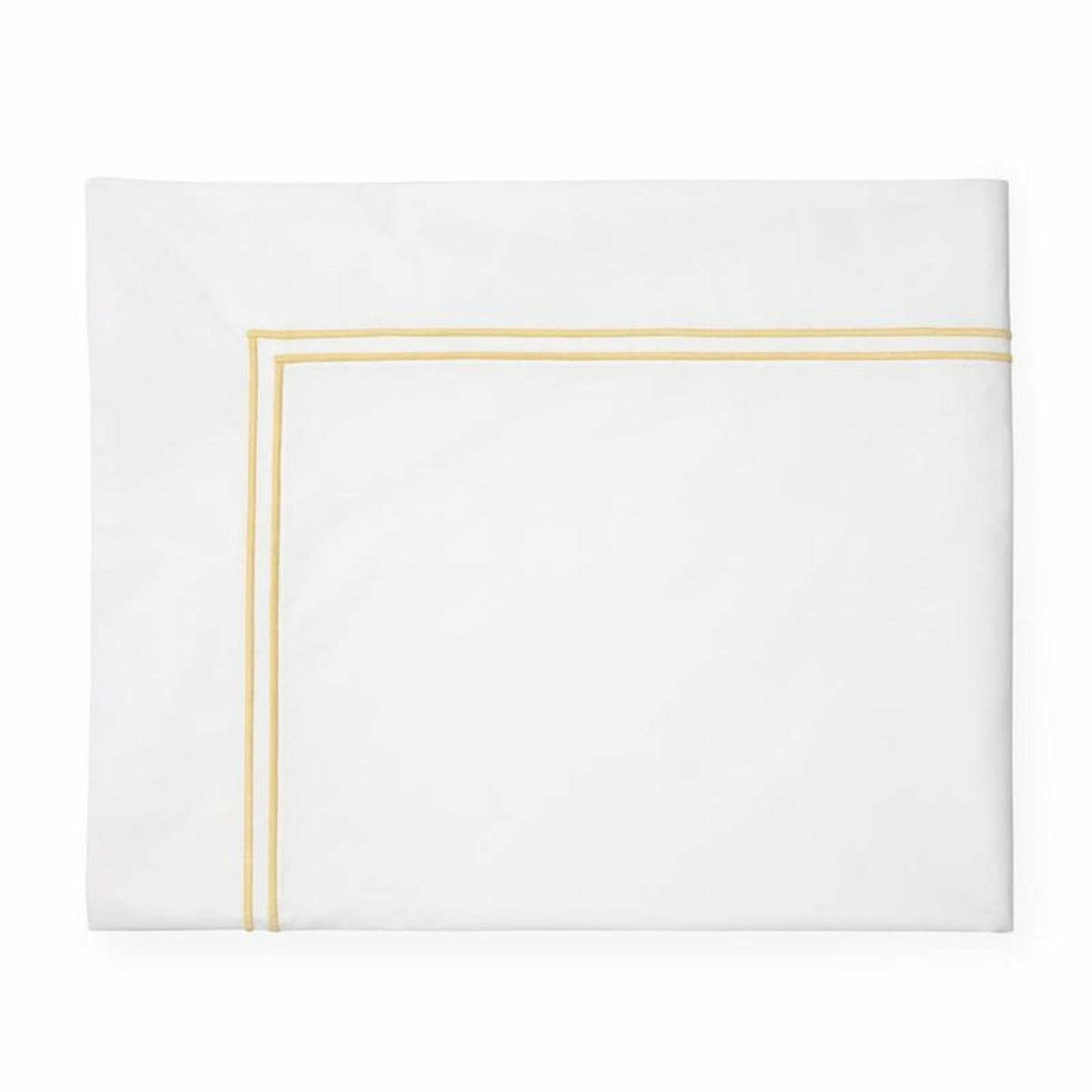Sferra Grande Hotel Collection Flat Sheet White/Banana Fine Linens