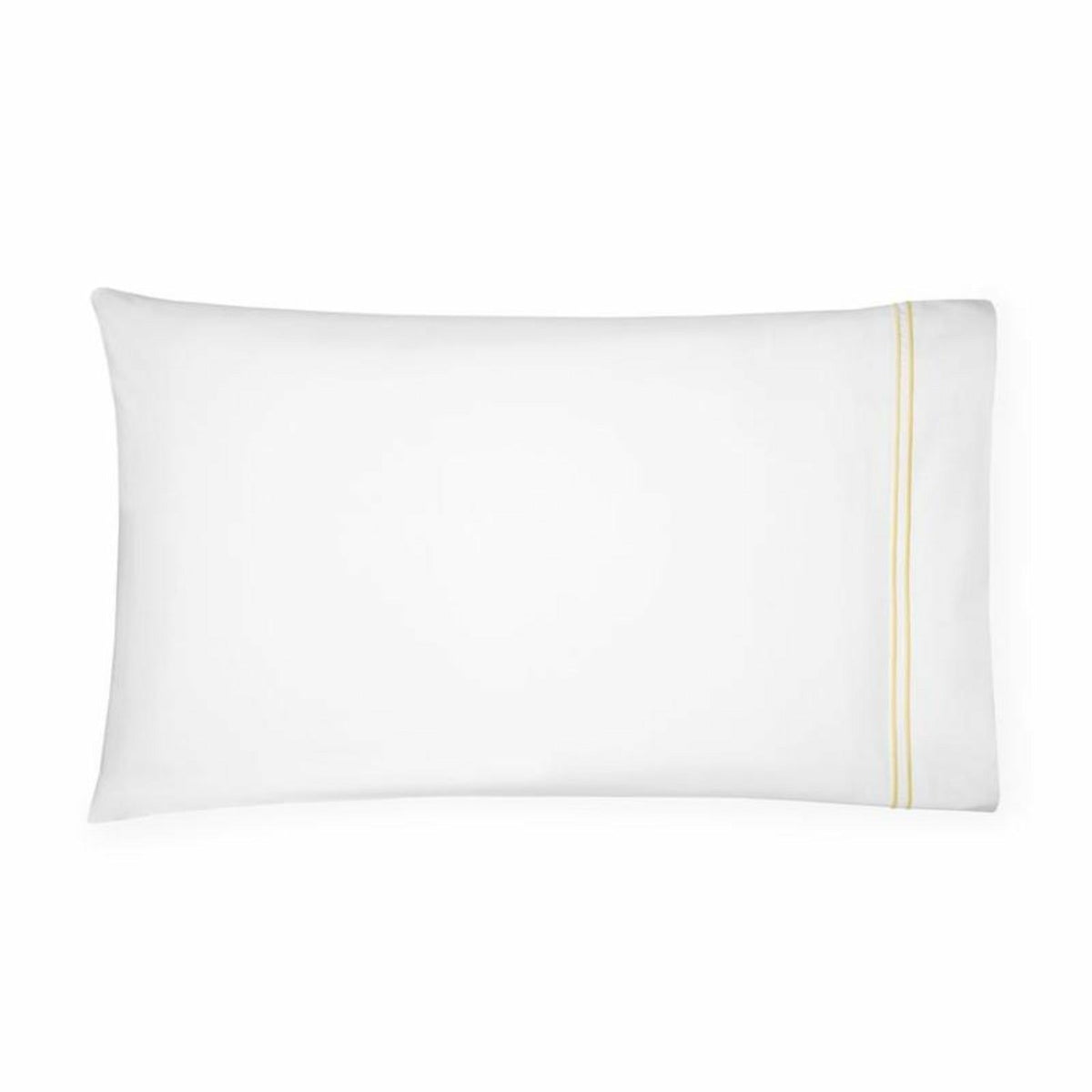 Sferra Grande Hotel Collection Pair of Two Pillowcases White/Banana Fine Linens