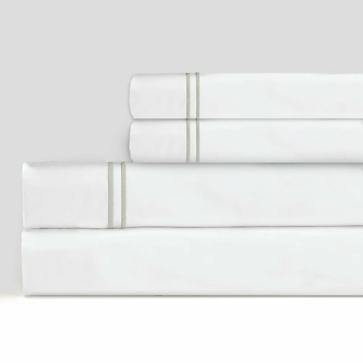 Sferra Grande Hotel Sheet Sets White/Grey Main Fine Linens