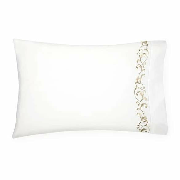 Sferra Griante Bedding Pillowcase White/Oat Fine Linens