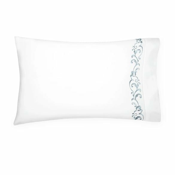 Sferra Griante Bedding Pillowcase White/Storm Fine Linens