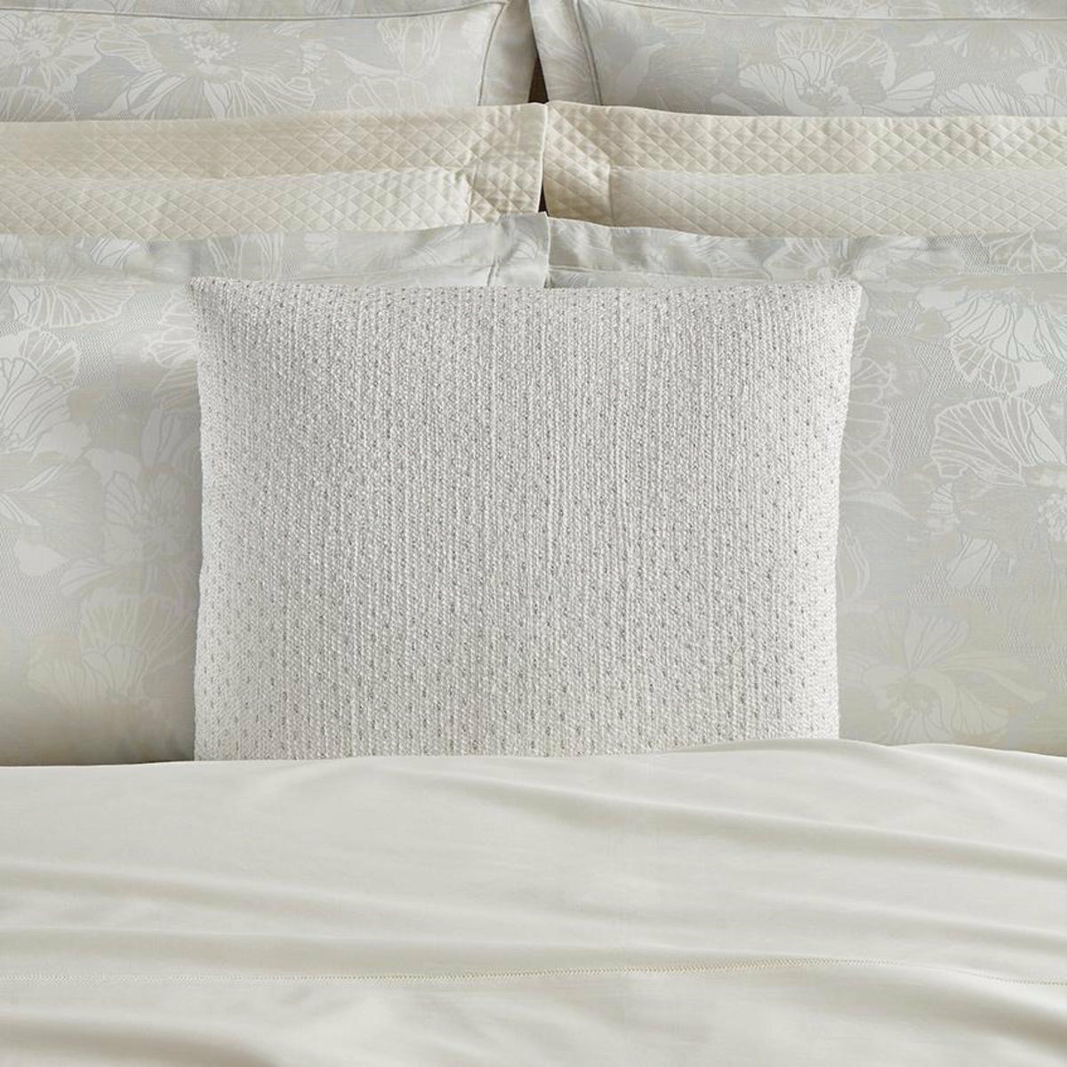 Sferra Nemi Decorative Pillow Lifestyle Ivory/Silver Fine Linens