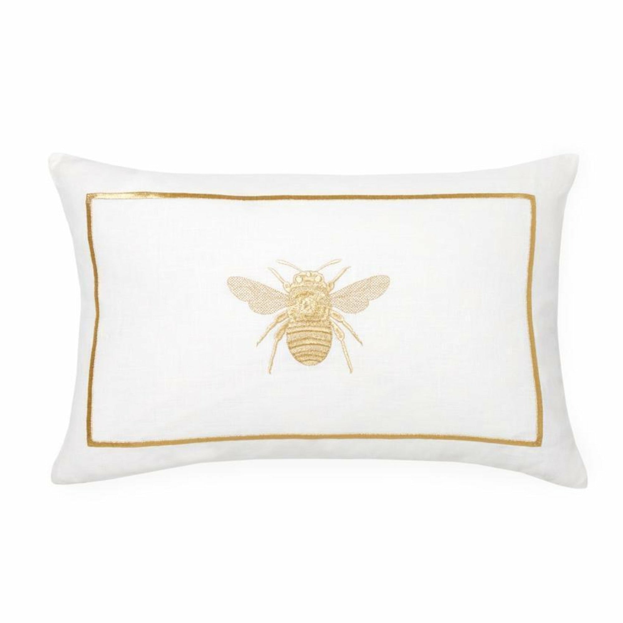 Sferra Ronzio Decorative Pillow White/Gold Fine Linens