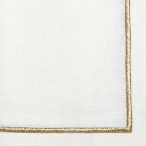 Sferra Seaton Dinner Napkins White/Gold Fine Linens