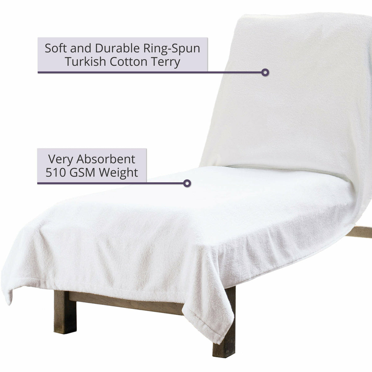 Sferra Santino Terry Lounge Chair Towel Cover Infographic Fine Linens