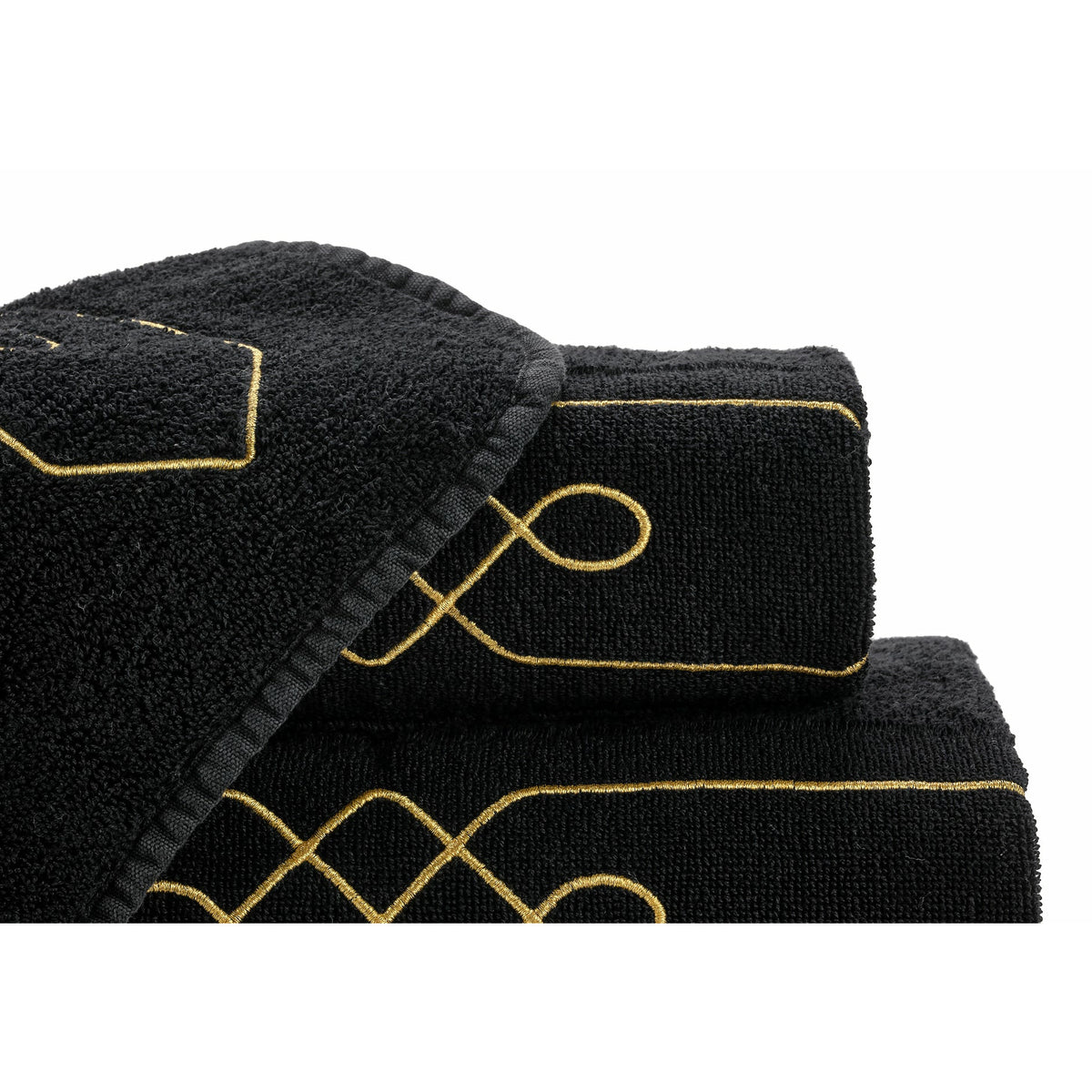 Abyss Spencer Bath Towel - Black/Gold