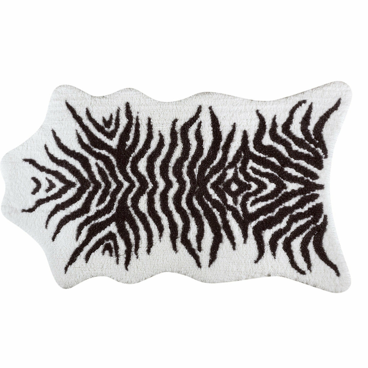 Graccioza Mountain Zebra Bath Rug White Fine Linens