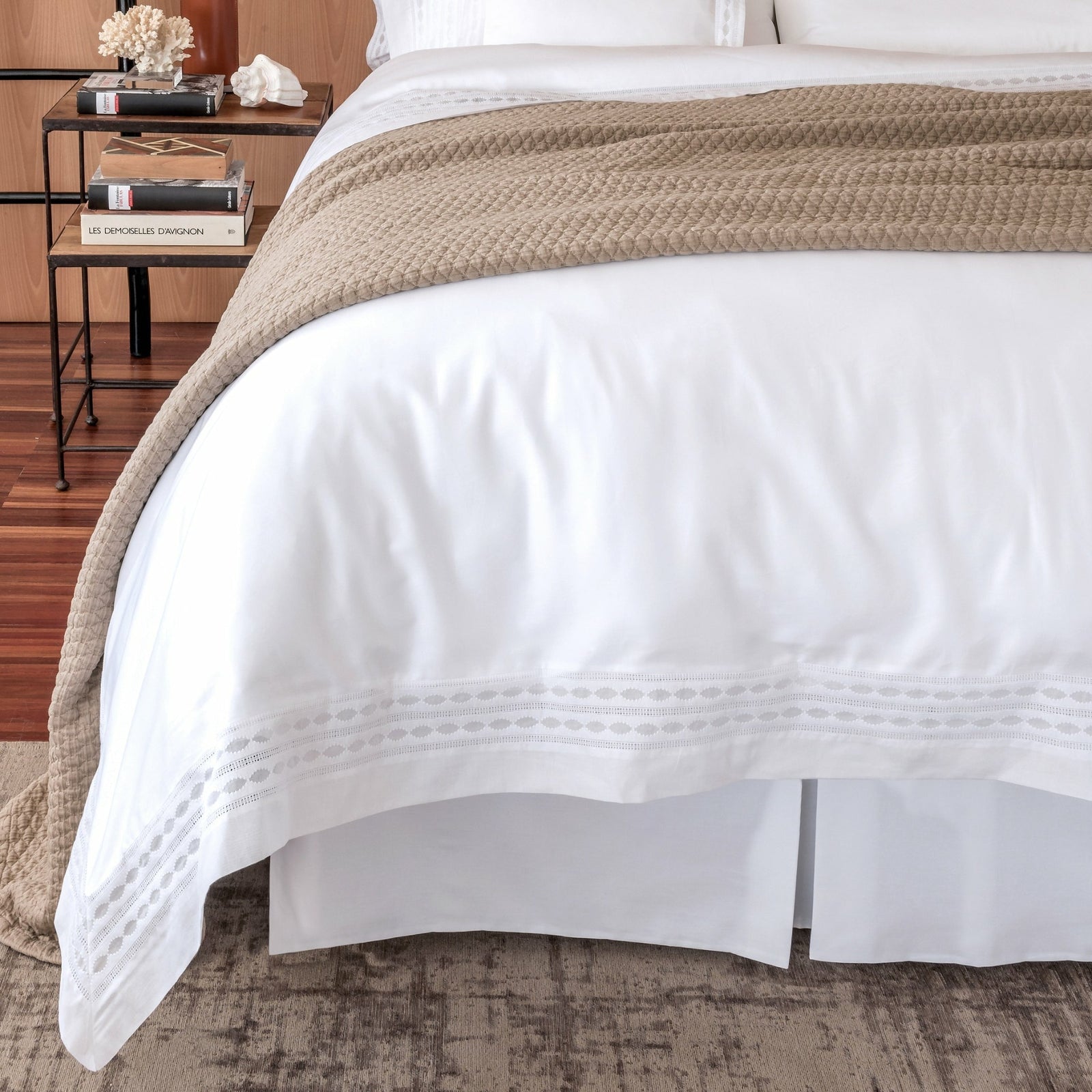 BOVI Simply Sateen Bed Skirt Main White Fine Linens