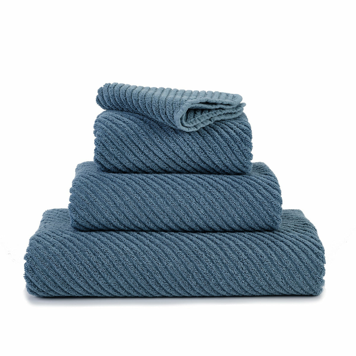 Abyss Habidecor Super Twill Bath Towels Stack Bluestone (306) Fine Linens