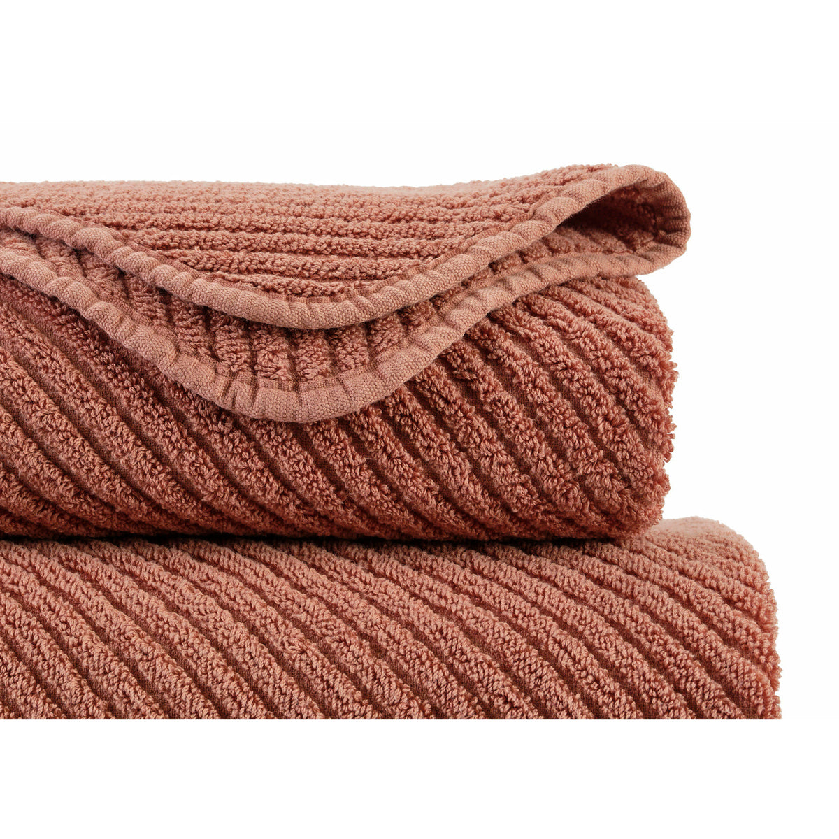 Abyss Super Twill Bath Towels Close Up Terracotta (685) Fine Linens