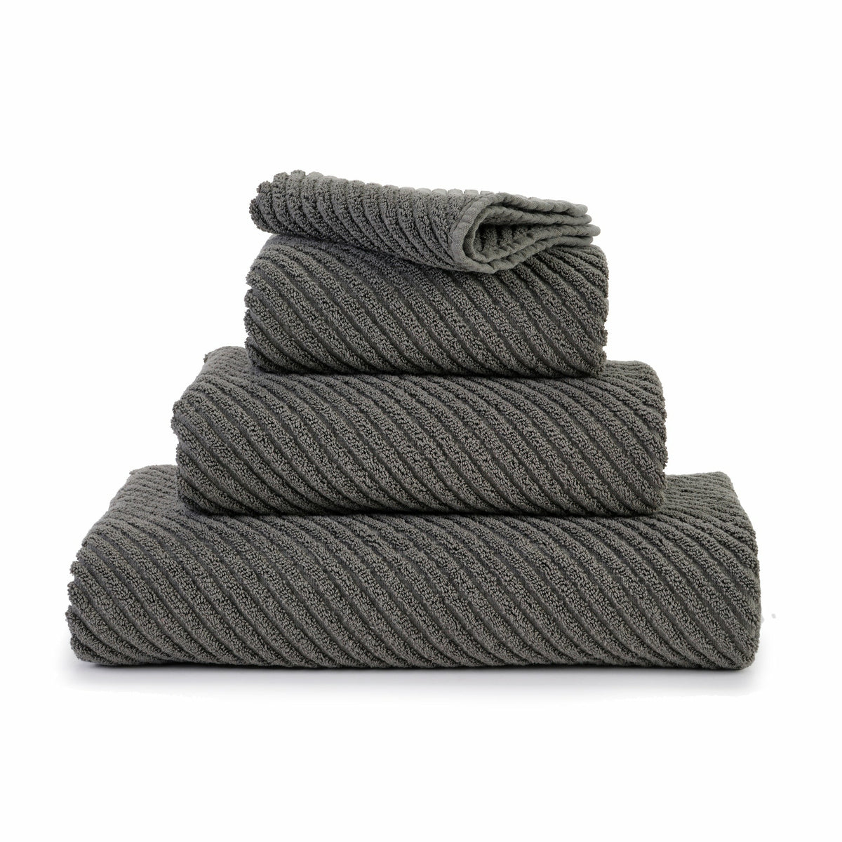 Abyss Habidecor  Super Twill Bath Towels Stack Gris (920) Fine Linens