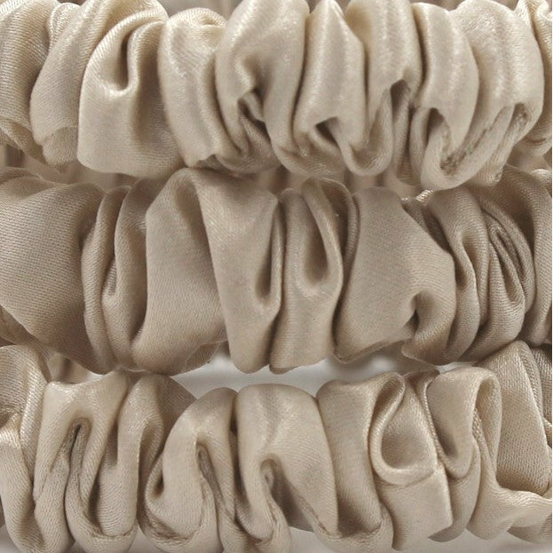 Mulberry Park Silks Charmeuse Silk Hair Scrunchies - Sand