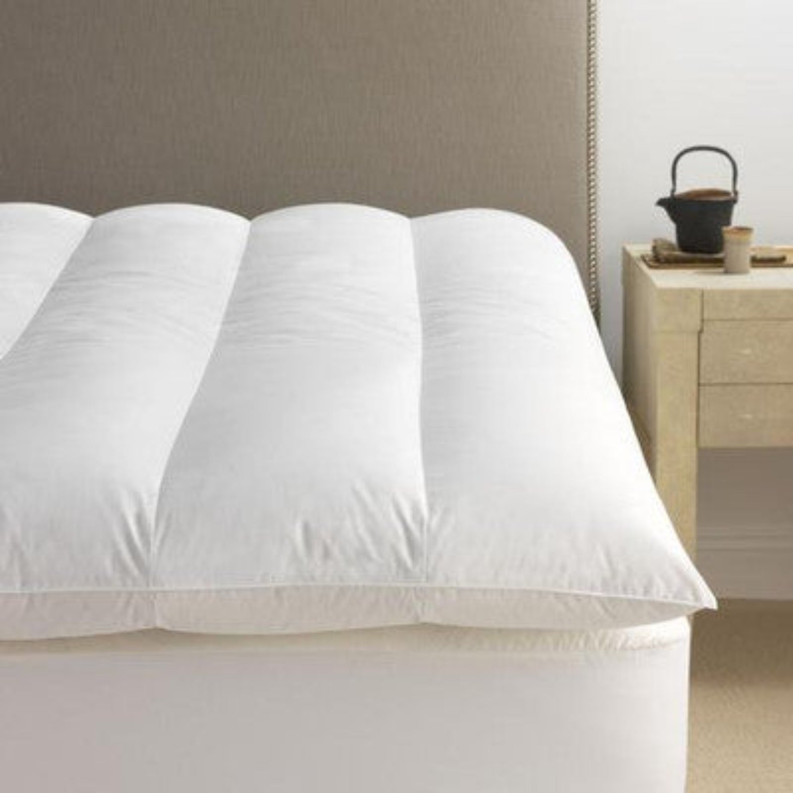 Scandia Home European White Down Featherbed Fine Linens