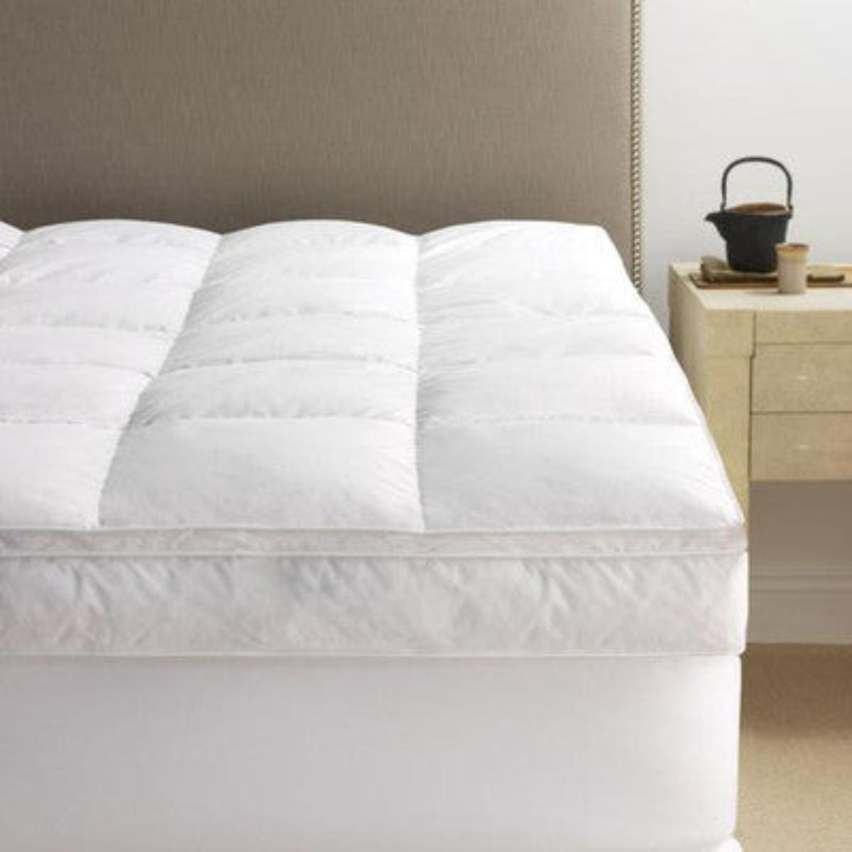 Scandia Home European White Down Pillowtop Featherbed Fine Linens