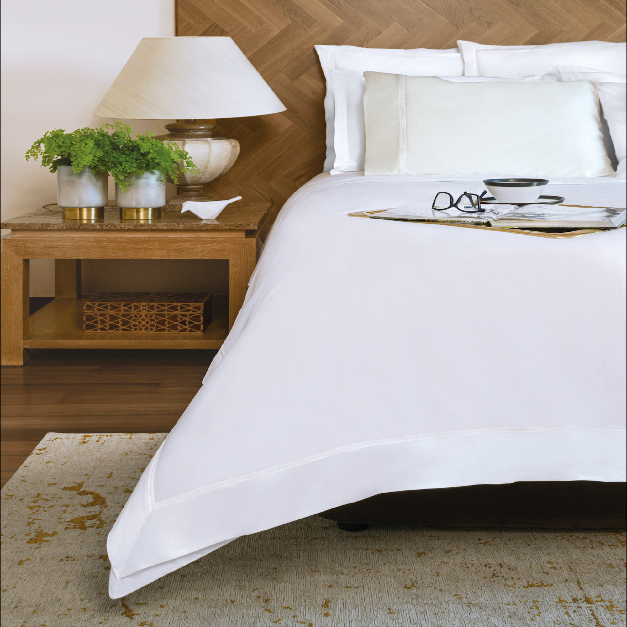 BOVI Estate Bedding Main White/White Fine Linens