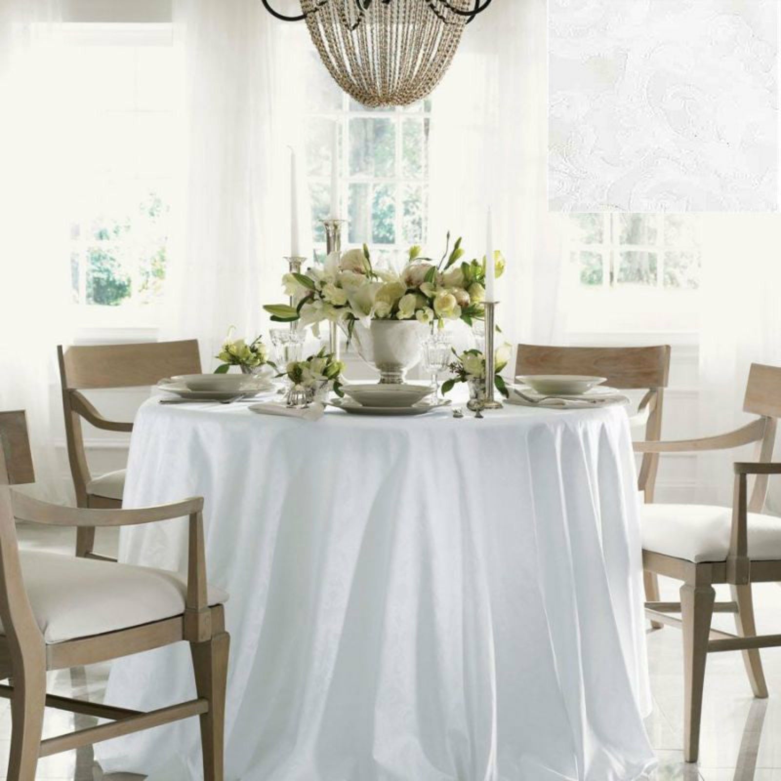 Sferra Acanthus Table White Fine Linens