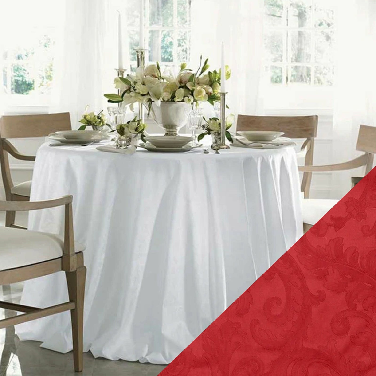 Sferra Acanthus Table Garnet Fine Linens