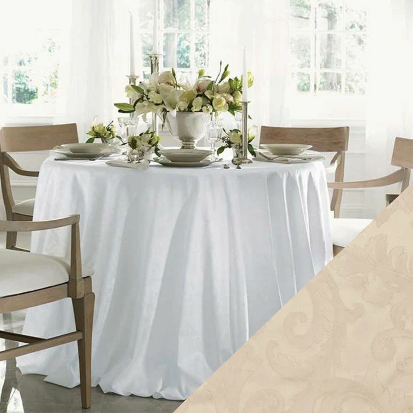 Sferra Acanthus Table Linens Parchment Fine Linens