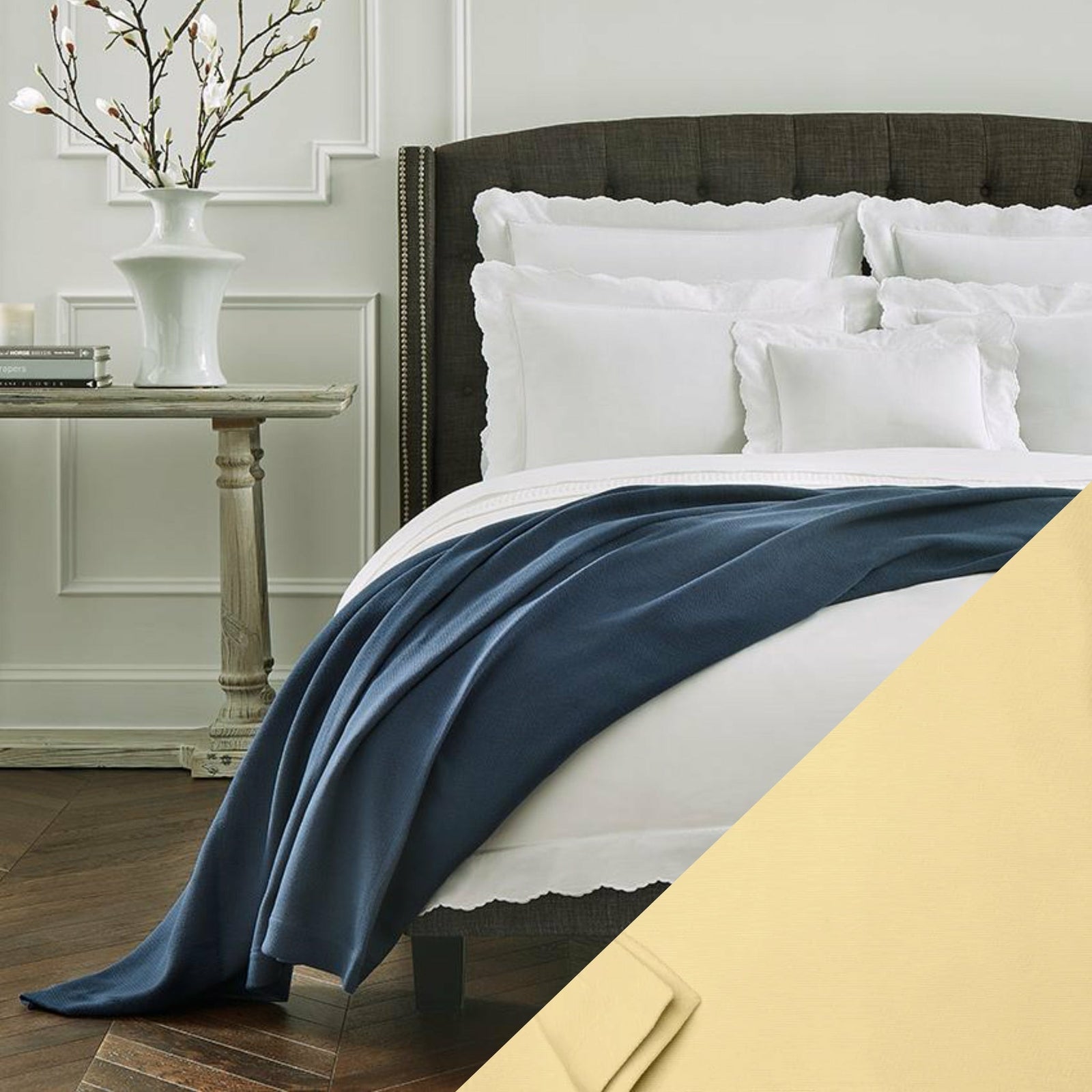 Sferra Allegra Blanket Main Banana Fine Linens