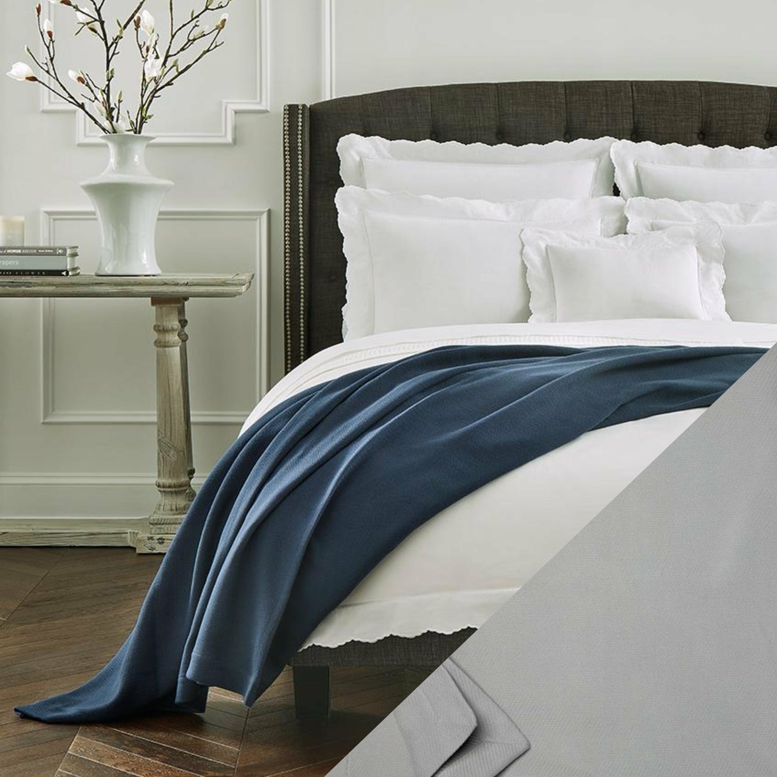 Sferra Allegra Blanket Main Flint Fine Linens