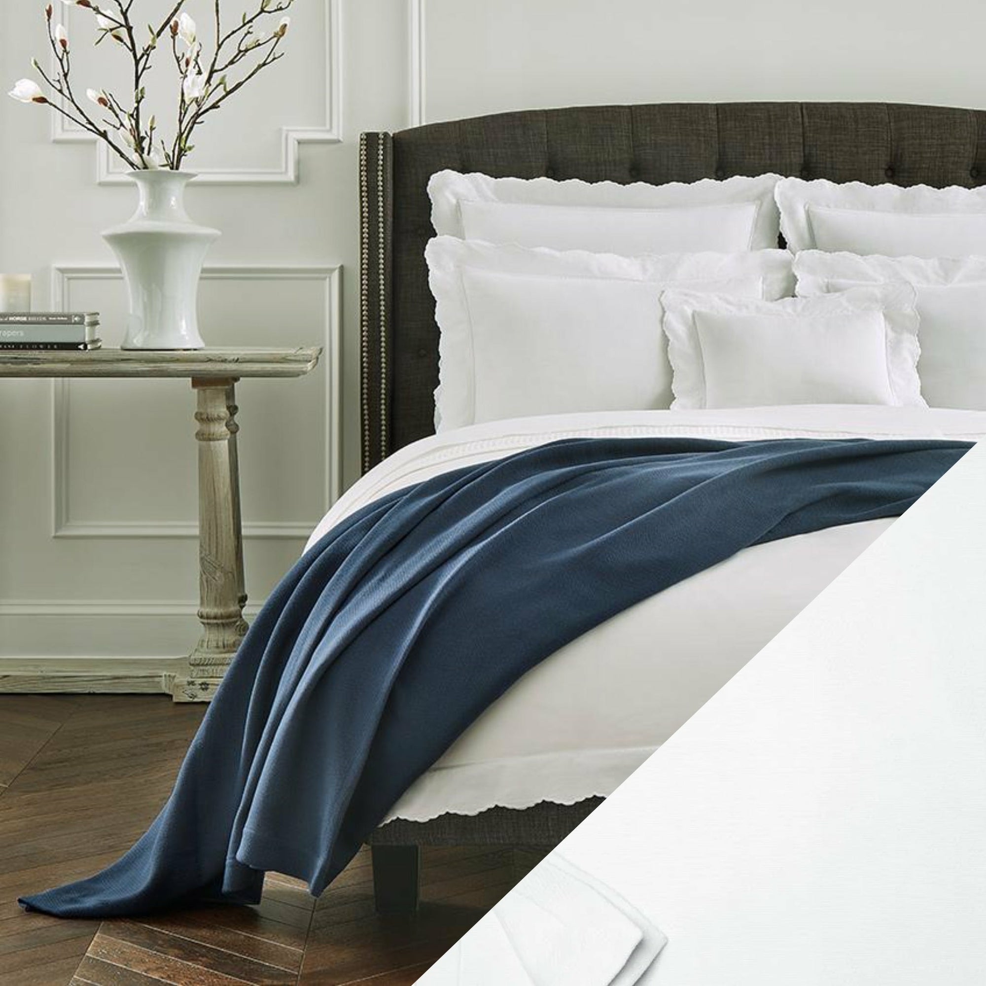 Sferra Allegra Blanket Main White Fine Linens