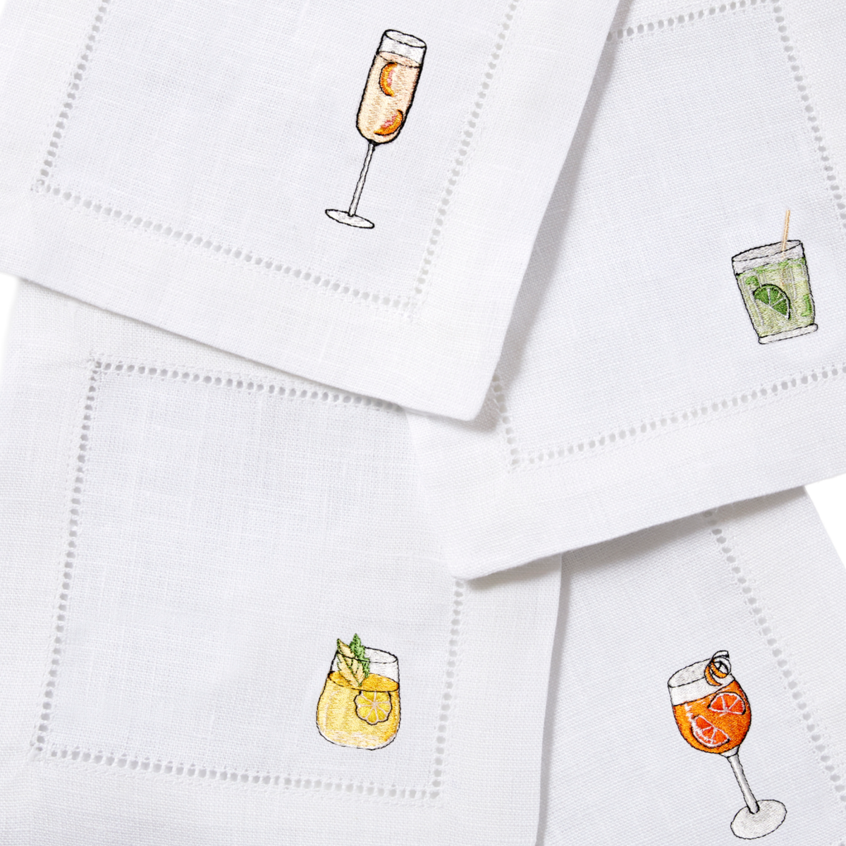 Swatch Sample of Sferra Aperitivo Embroidered Cocktail Napkins