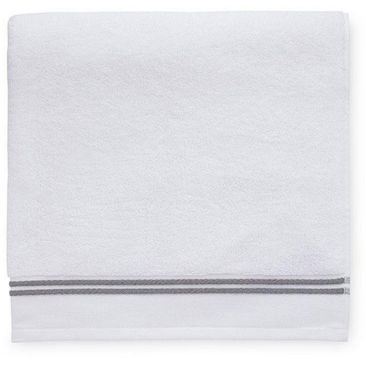 Sferra Aura Bath Towels Main White/Iron Fine Linens