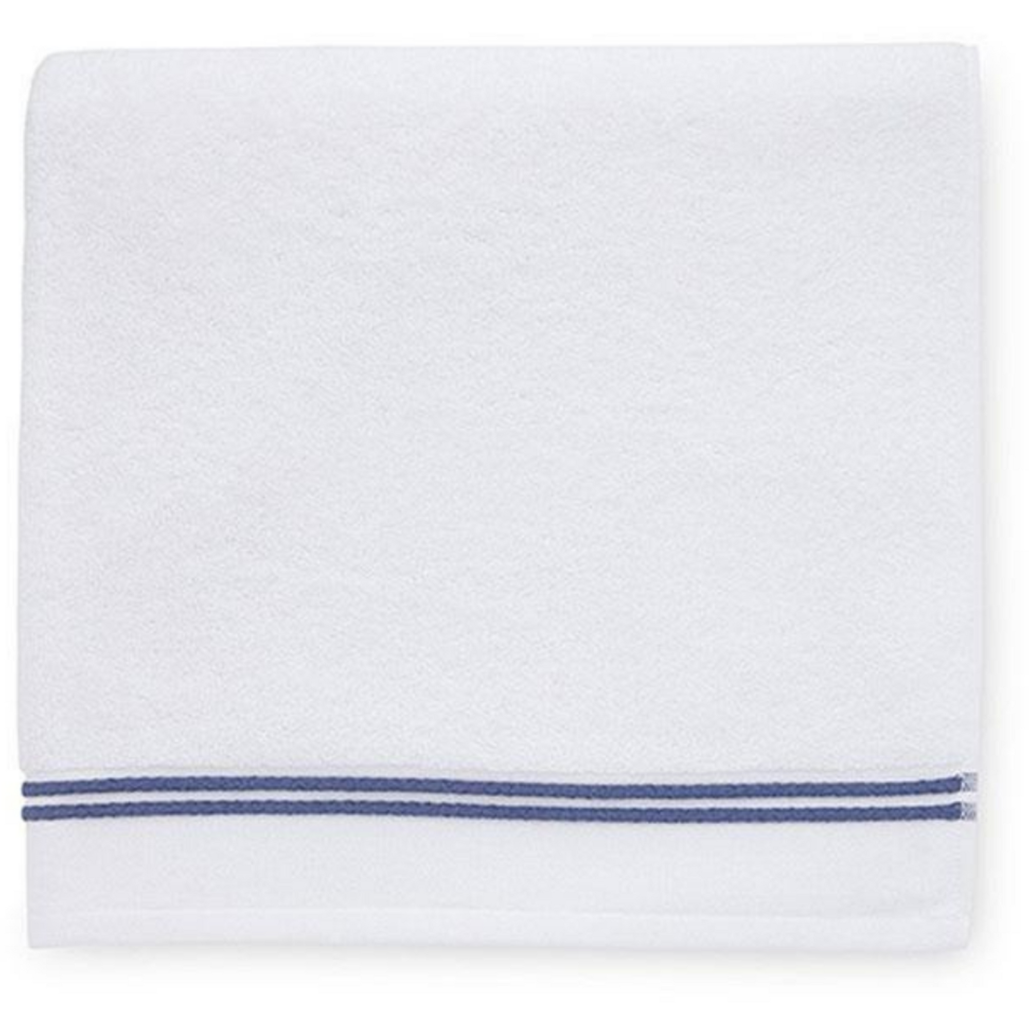 Sferra Aura Bath Towels Main White/Navy Fine Linens