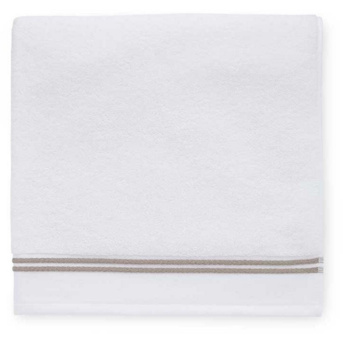 Sferra Aura Bath Towels Main White/Stone Fine Linens