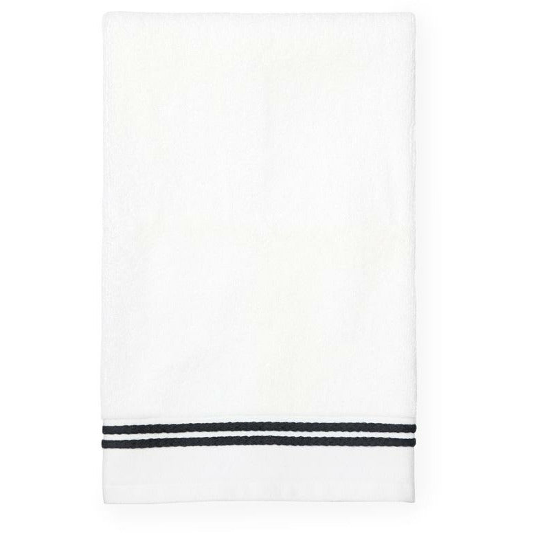 Sferra Aura Bath Towels White/Black Fine Linens