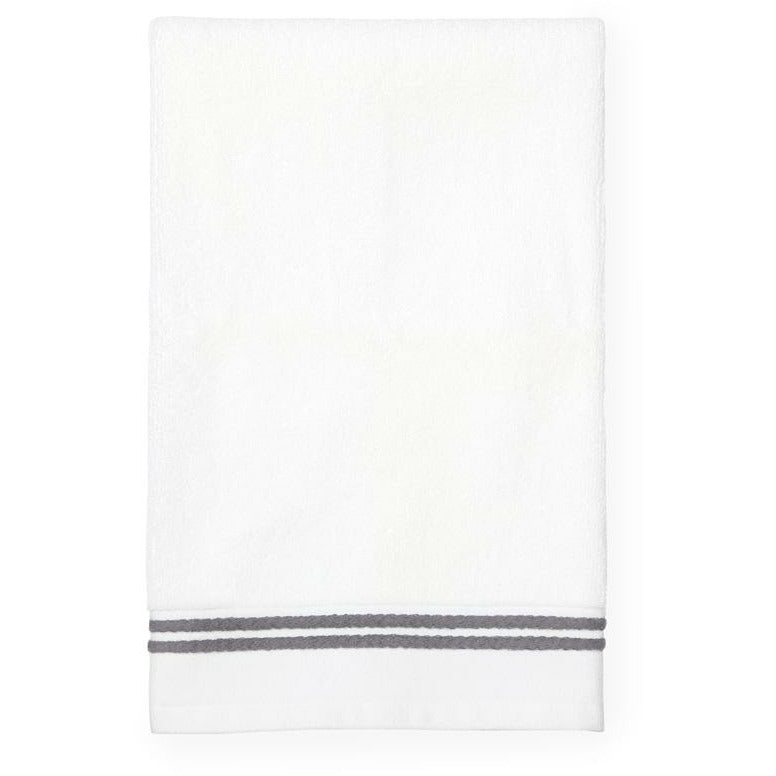 Sferra Aura Bath Towels White/Iron Fine Linens