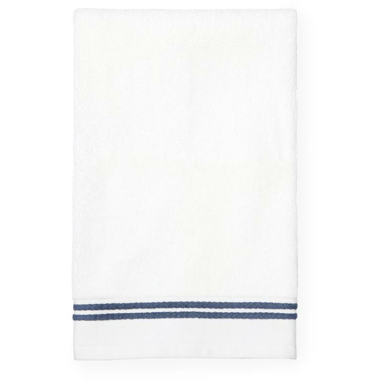 Sferra Aura Bath Towels White/Navy Fine Linens