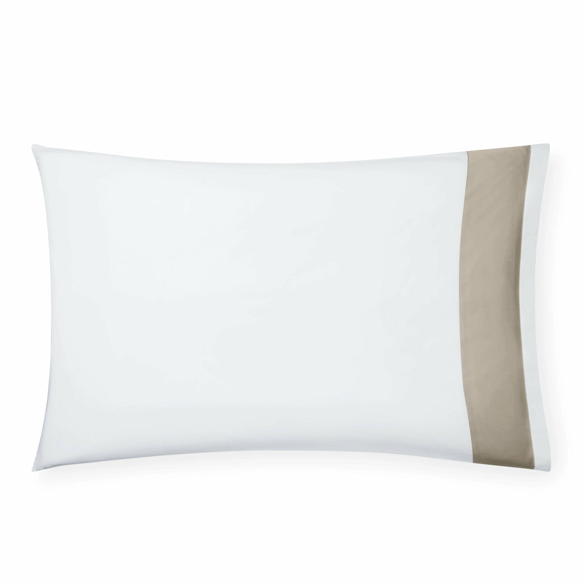 Sferra Casida Bedding Pillowcase White/Oat Fine Linens