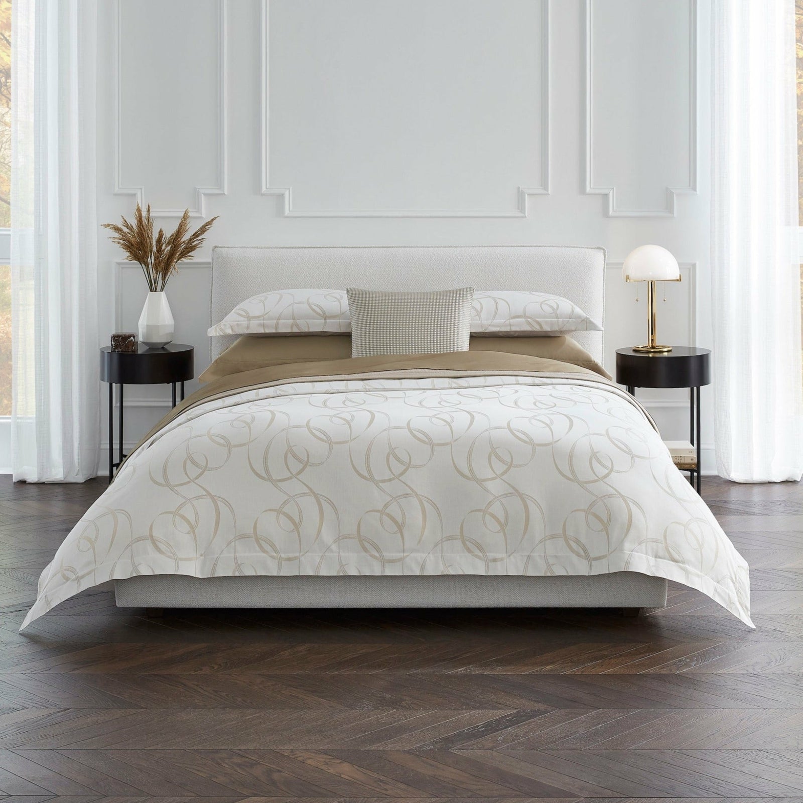 Sferra Caravino Bedding Main Dark Khaki Fine Linens