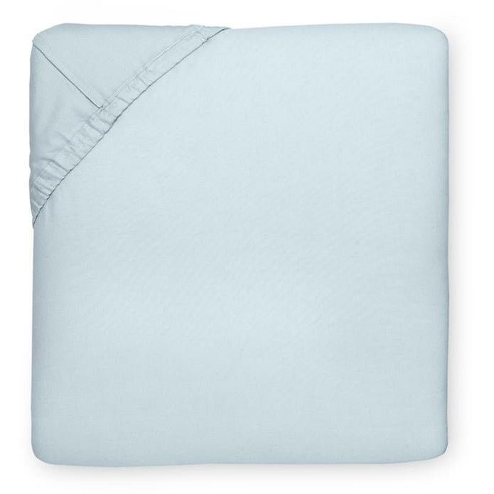 Sferra Celeste Percale Bed Bottom Fitted Sheet Blue Fine Linens