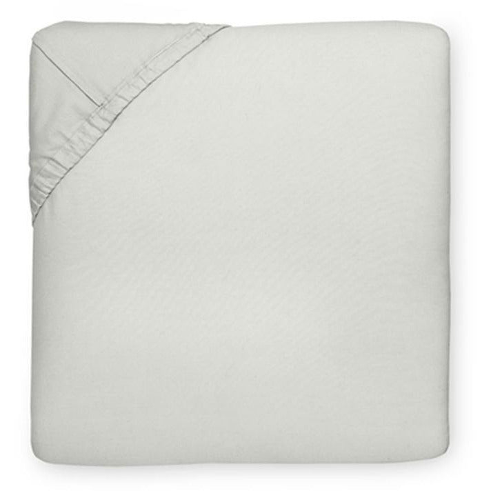 Sferra Celeste Percale Bed Bottom Fitted Sheet Grey Fine Linens