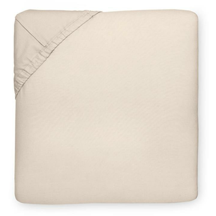 Sferra Celeste Percale Bed Bottom Fitted Sheet Mushroom Fine Linens